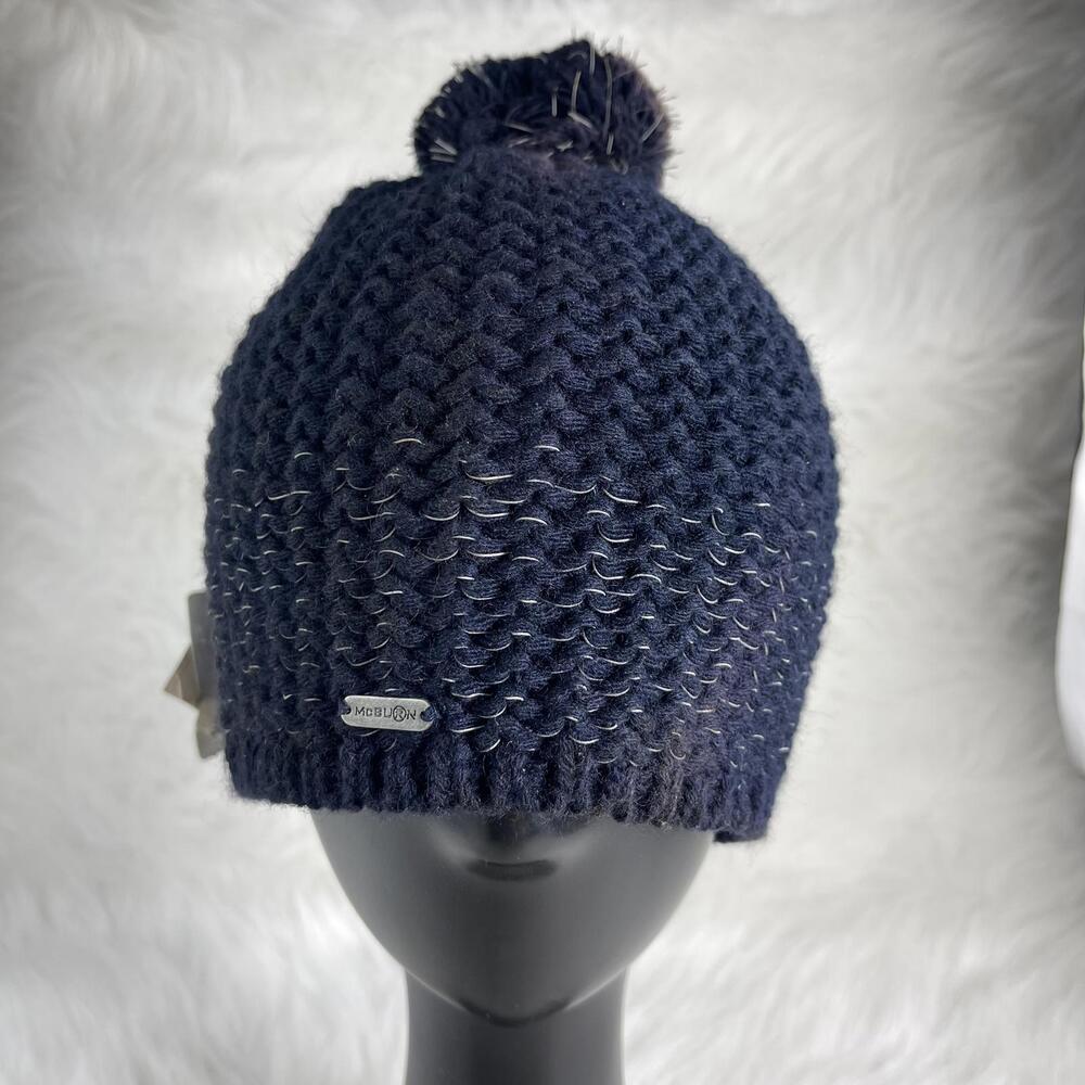 MCBURN blue Beanie pom-pom hat